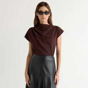 Modern Citizen Kenny Asymmetric-Neck Tee Size MMerlot / M